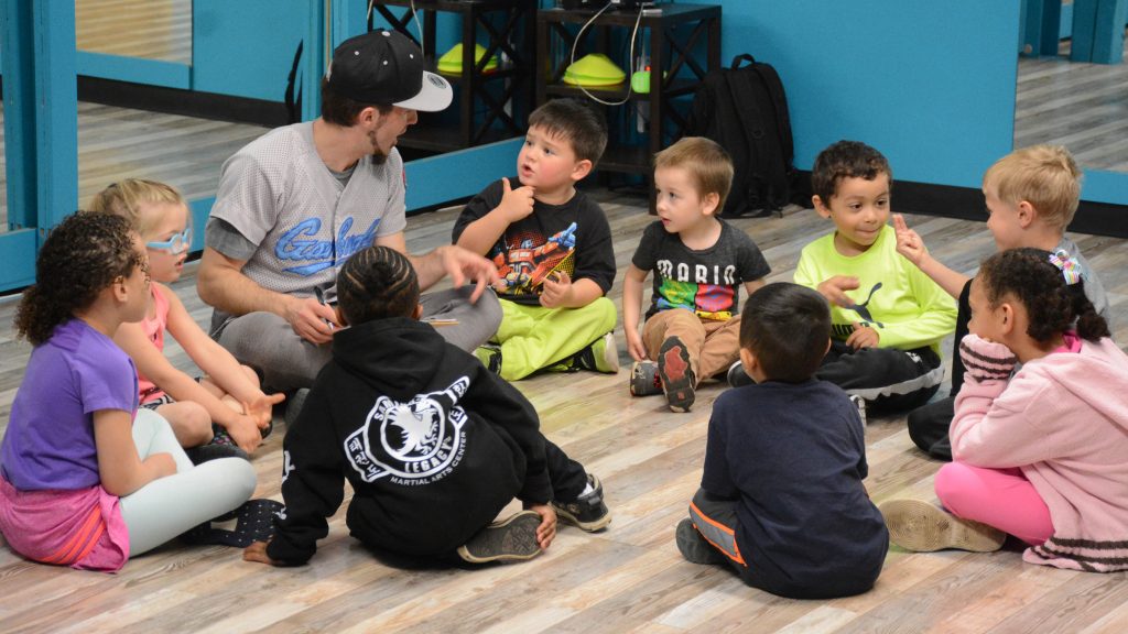 Instructor David Pellinen takes attendance with House of Dance’s Hip Hop 4 Tots (ages 3-5) students. (Courtesy Jake Riley)