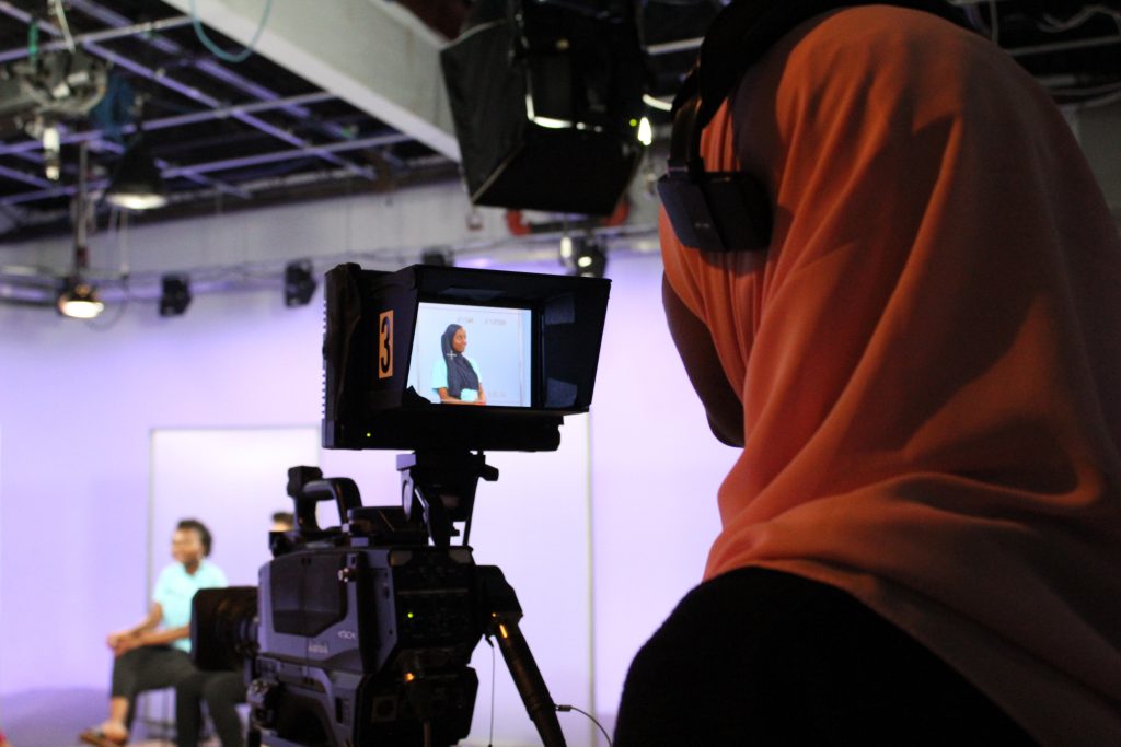 TV Camp students explored St. Paul Neighborhood Network and learned how to produce their own shows.