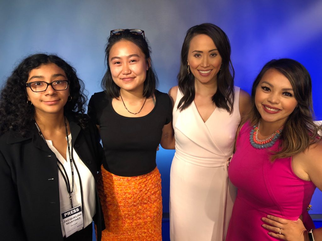Danielle Wong attends a field trip to Kare 11 alongside ThreeSixty students 
L to R: Jacqueline Martinez, Danielle Wong, Gia Vang and Bao Vang